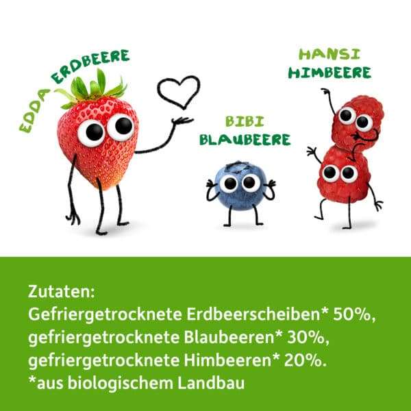 Zutatenliste der Freche Freunde Fruchtchips Roter Beerenmix