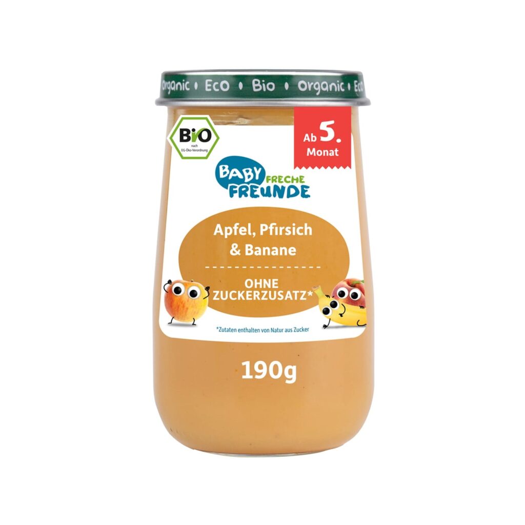 Baby Gläschen: Obstbrei Baby Apfel Pfirsich Banane