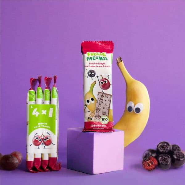 Freche Freunde Riegel Banane, Rote Traube, Aronia Moodbild