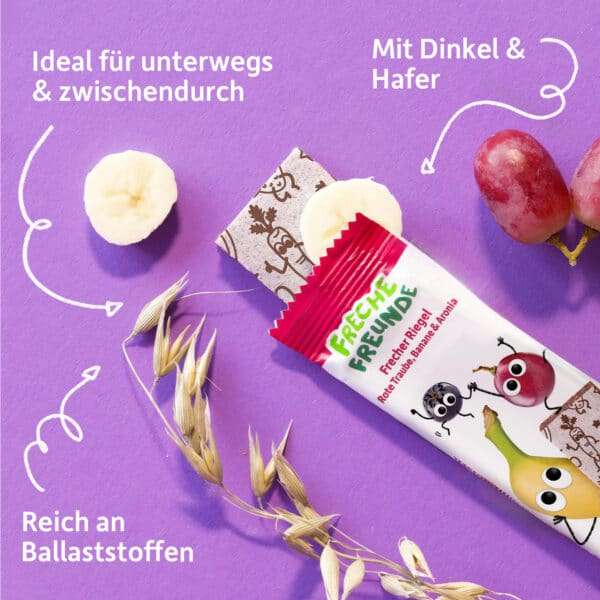 Freche Freunde Riegel Banane, Rote Traube, Aronia Produktvorteile