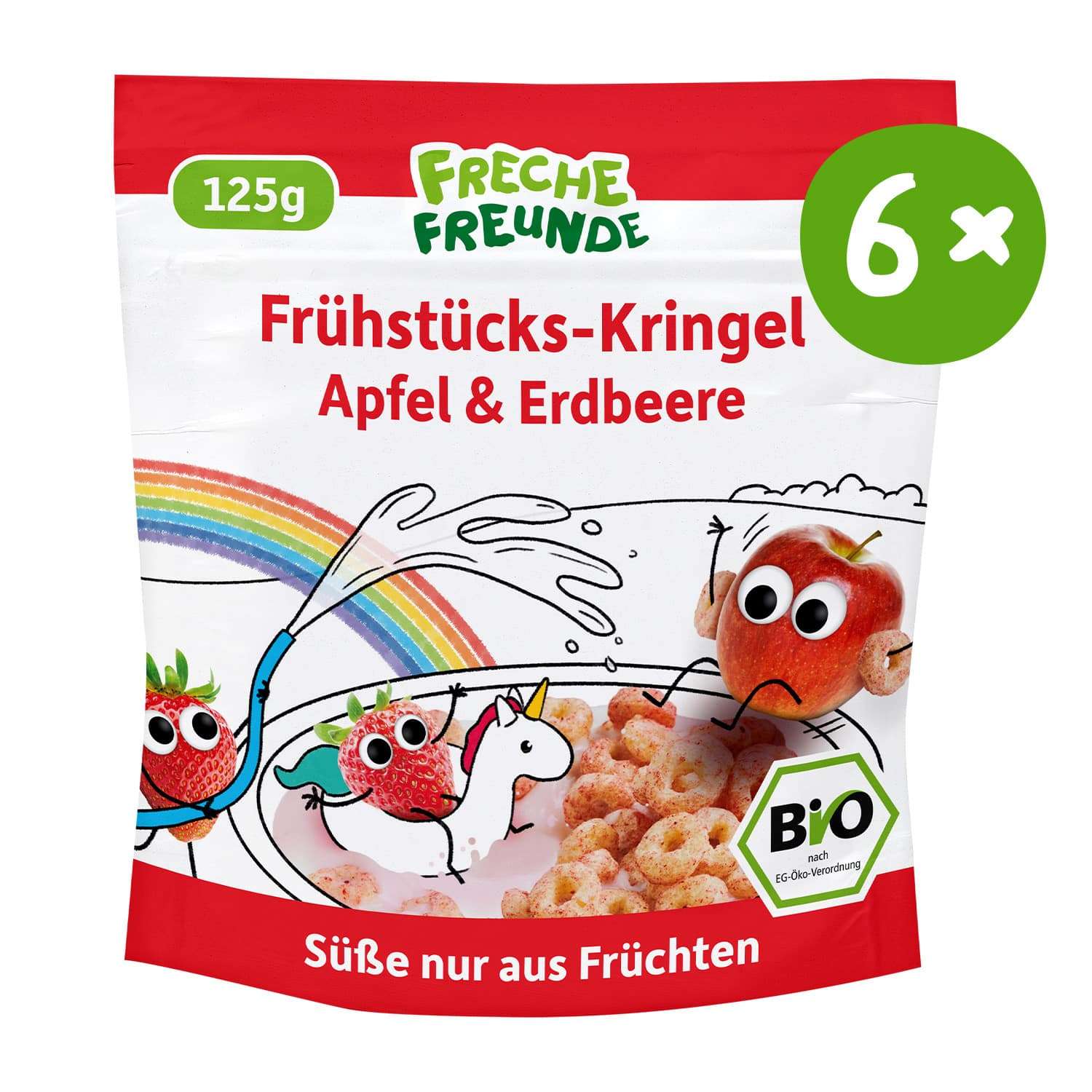 Freche Freunde Fruehstuecks Kringel Apfel Erdbeere Front Vorratspackung 6x