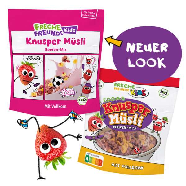 Freche Freunde Bio Eddas Knusper Müsli Beeren-Mix in der 6x280g. Mit Vollkorn. Neuer Look