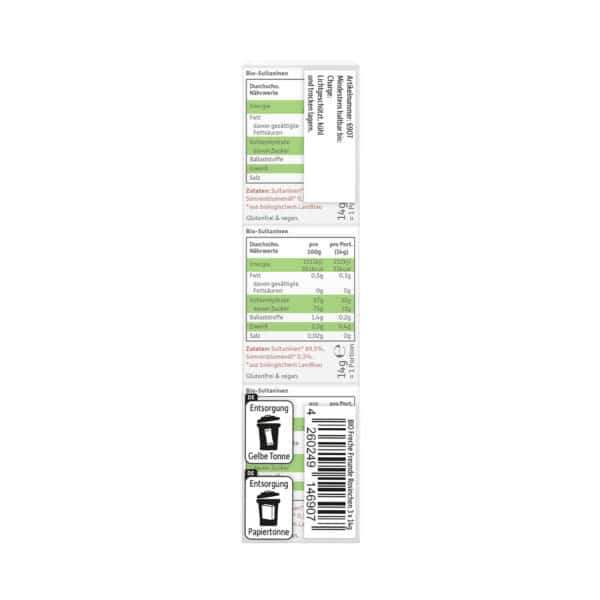 Rückseite der Freche Freunde Freche Rosinchen Verpackung mit Produktinformationen