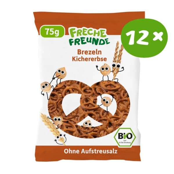 Freche Freunde Bio Brezeln Kichererbse für Kinder – 12er Vorratspackung