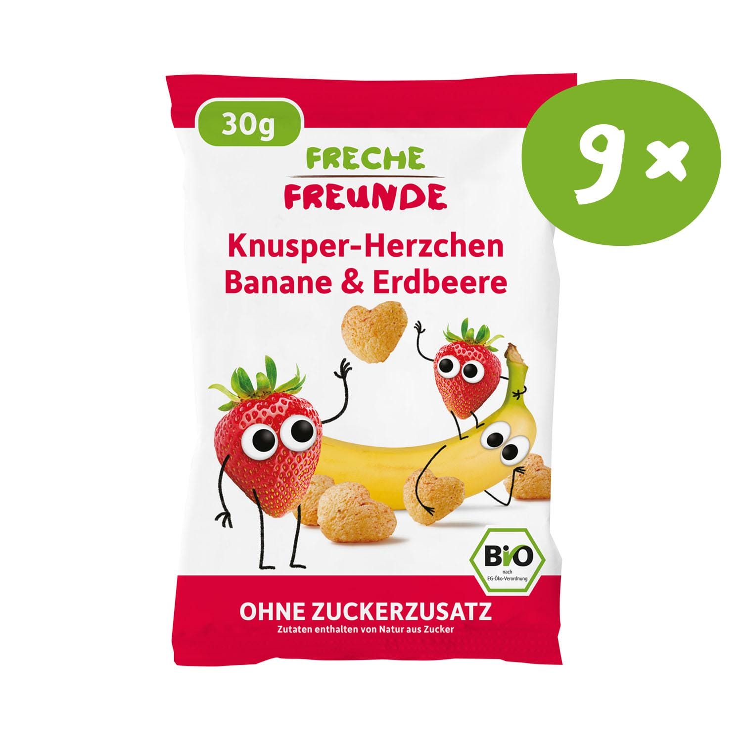 Knusper-Herzchen Banane & Erdbeere