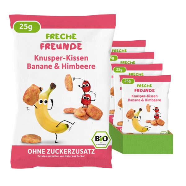 Knusper-Kissen Banane-Himbeere-tray