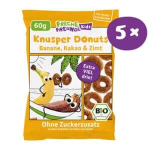 Freche Freunde Knusper Donuts Banane, Kakao & Zimt für freche Schulkids. 5x Vorratspackung