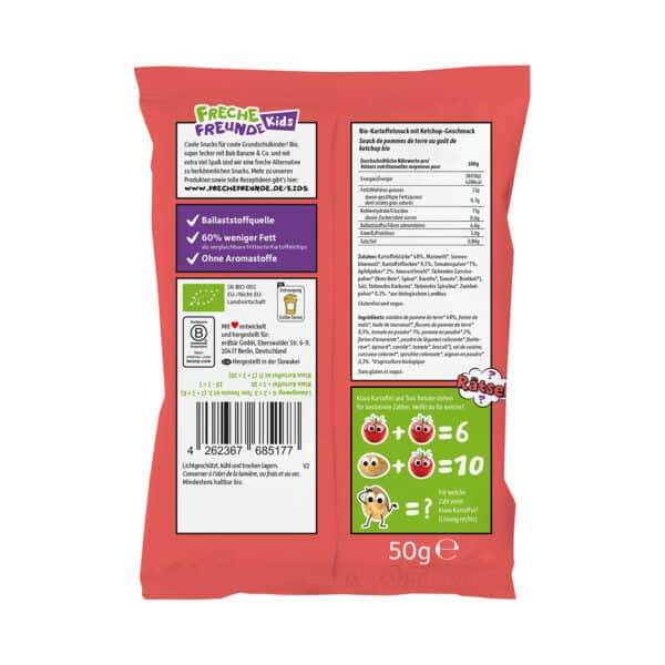 Freche Freunde-Kids Bunte ChipsKetchup-Style Rueckseite mit Produktinformationen