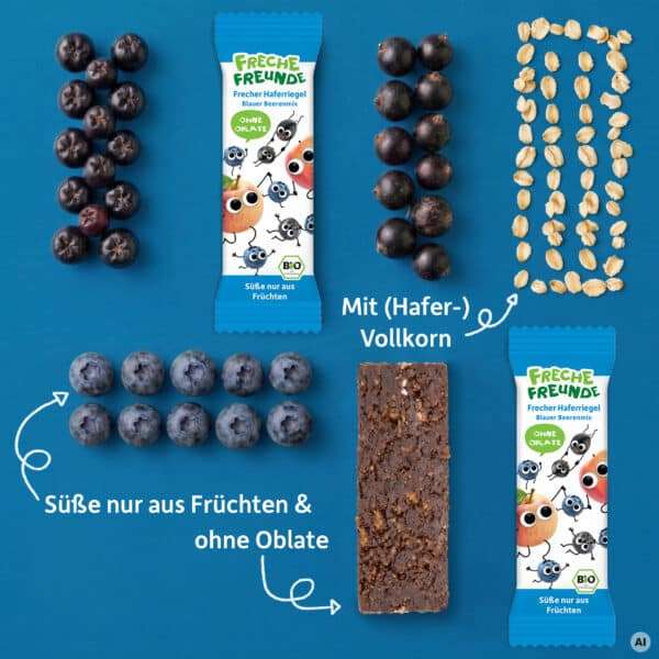 Freche Freunde Bio Haferriegel Blauer Beerenmix Produktvorteile
