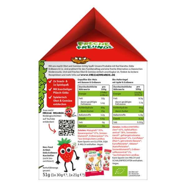 Freche Freunde Eddas Erdbeerspaß Snack- und Spiel-Bundle Rückseite