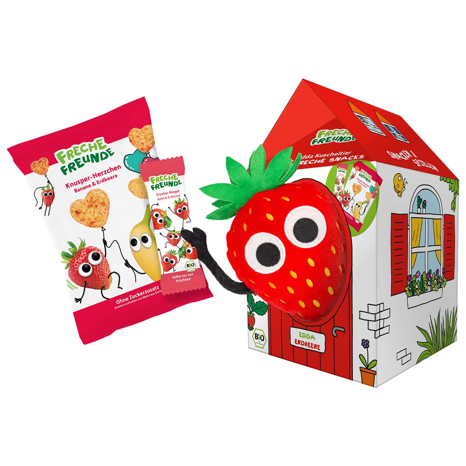 Freche Freunde Eddas Erdbeerspaß Snack- und Spiel-Bundle Vorderseite